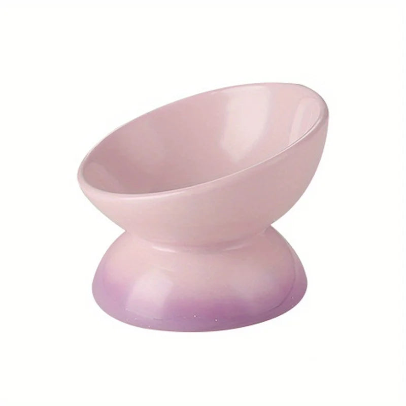 Stylish Red Ceramic Cat Bowl Pet Feeding Bowls Elevate Dining for Dogs & Cats Reduces Neck Strain & Enhances Digestion