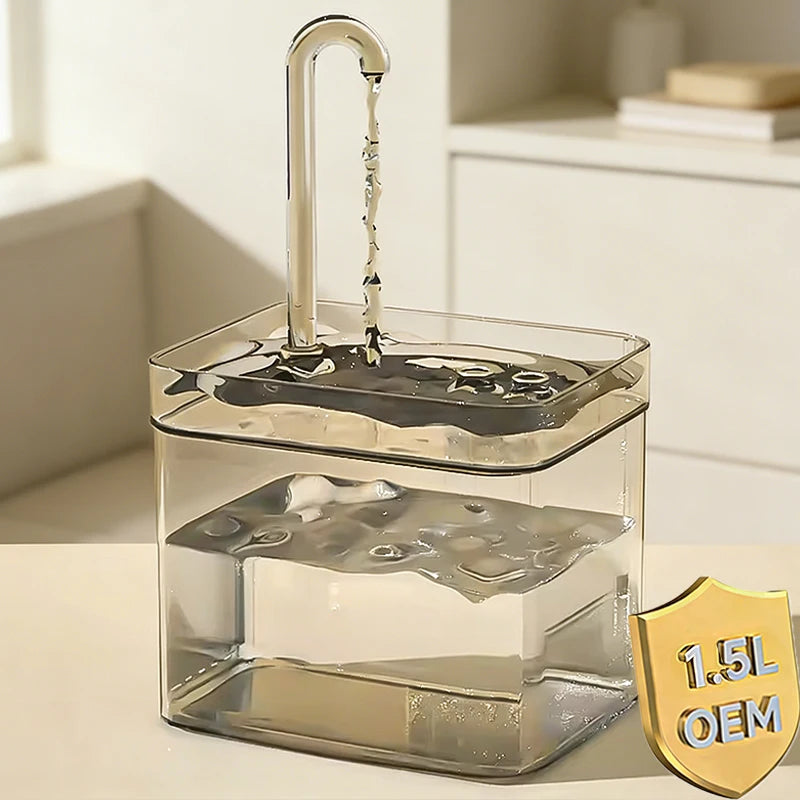 1.5L New Transparent Cat Water Fountain Cat Fountain Electric Recirculate Filtering Drinker Pet Water Dispenser Cat Products