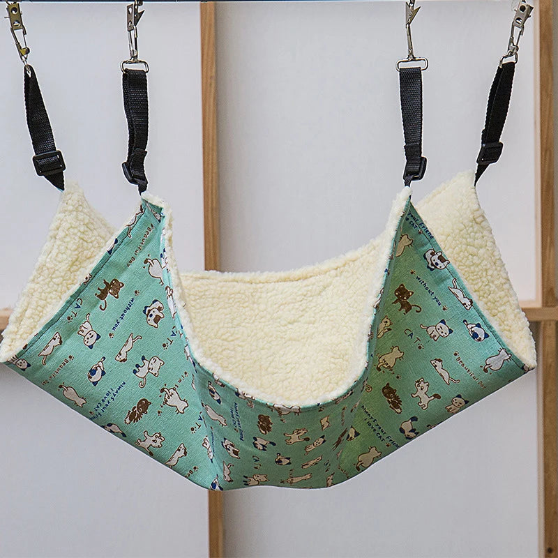 Winter Cat Bed Mat Hanging Cat Hammock Double-sided Available Plush Warm Sleeping Bag House Pet Puppy Cat Supplies