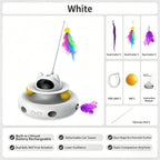 4 in 1 Interactive Cat Toys with USB Rechargeable Smart Cat Teaser Stick Feather Wand for Indoor Cat Toys Ball Pet Accessories