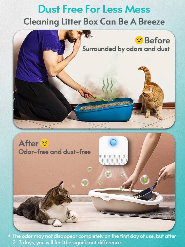 5200mAh Smart Cat Odor Purifier for Cat Litter Box Deodorizer Pet Toilet Air Purifier Dog Pet Toilet Deodorant Cat Products