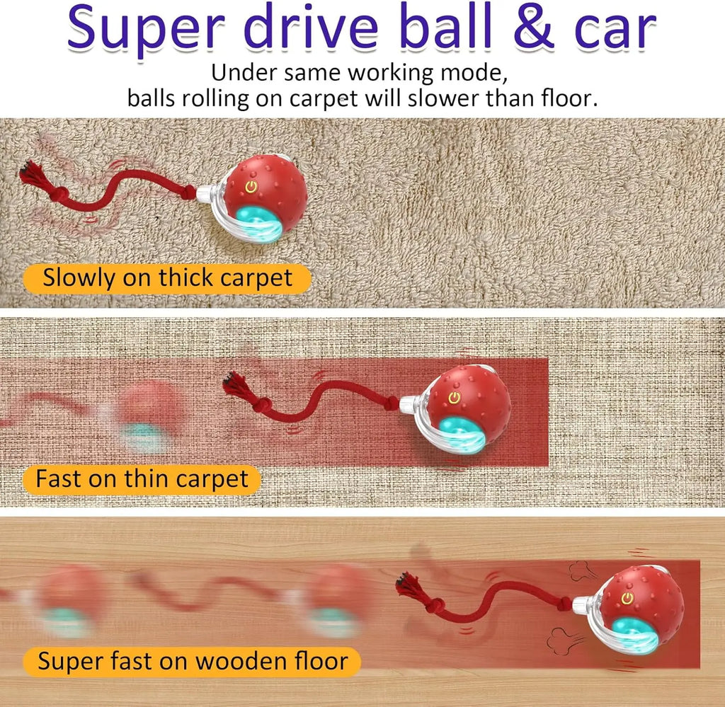 Interactive Cat Toys Ball for Indoor Cats Fast Rolling with Bird Carpet Chirping & Exercise Rechargeable Smart Cat Ball Toys