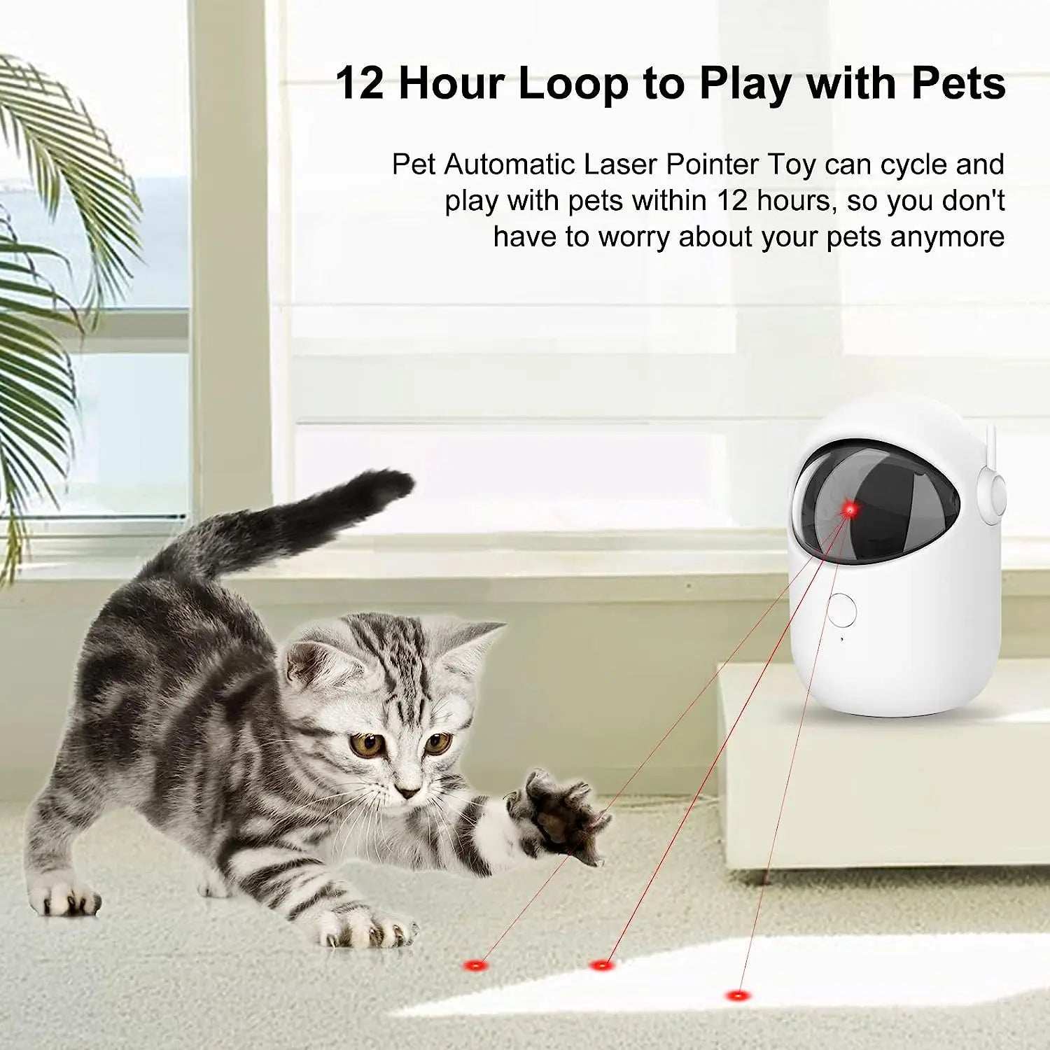 Automatic Laser Cat Toy Pet Interactive Cat Toy USB Rechargeable Indoor 3 Modes Dogs Laser Pointer Toys Cat Products