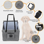 Small Medium Dog Car Seat Booster with Waterproof Mat Oxford Material Pet Travel Protector with Portable Storage Pocket