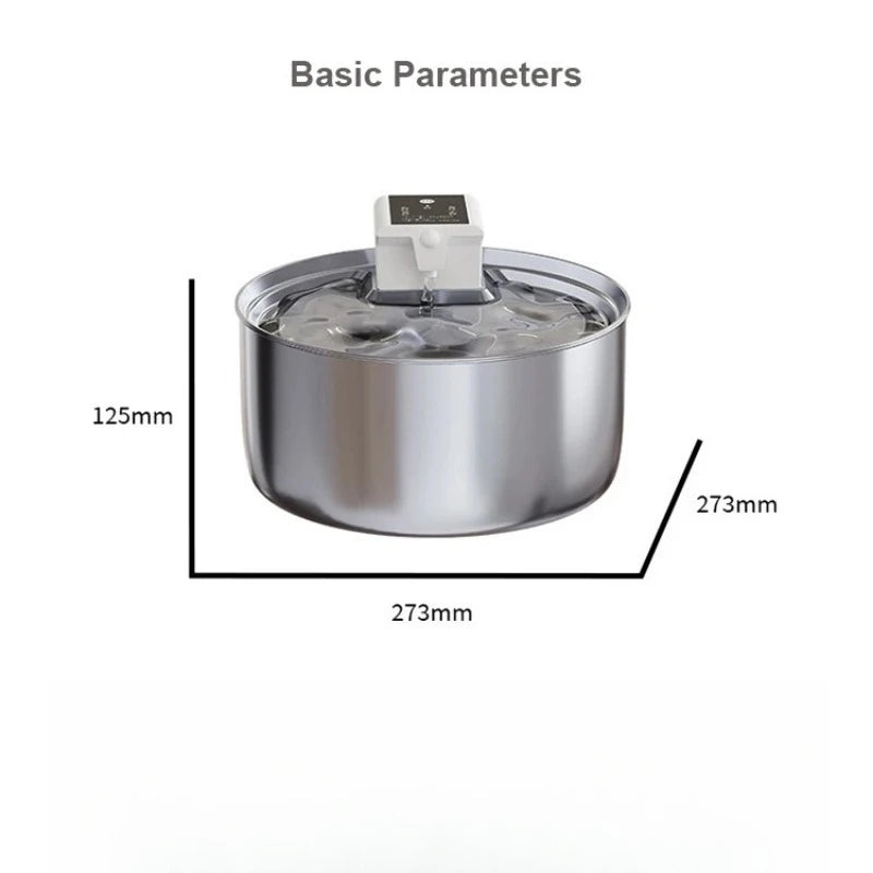 New Factory OEM Stainless Steel Smart Pet Water Dispenser 7L Large Capacity Dog Bowls Automatic Cat Water Fountain for Multi-Cat