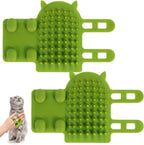 Portable and Foldable Cat Tickling Silicone Comb Pet Brush Adjustable Strap Flexible Pet Massage Brush for Dog and Cat