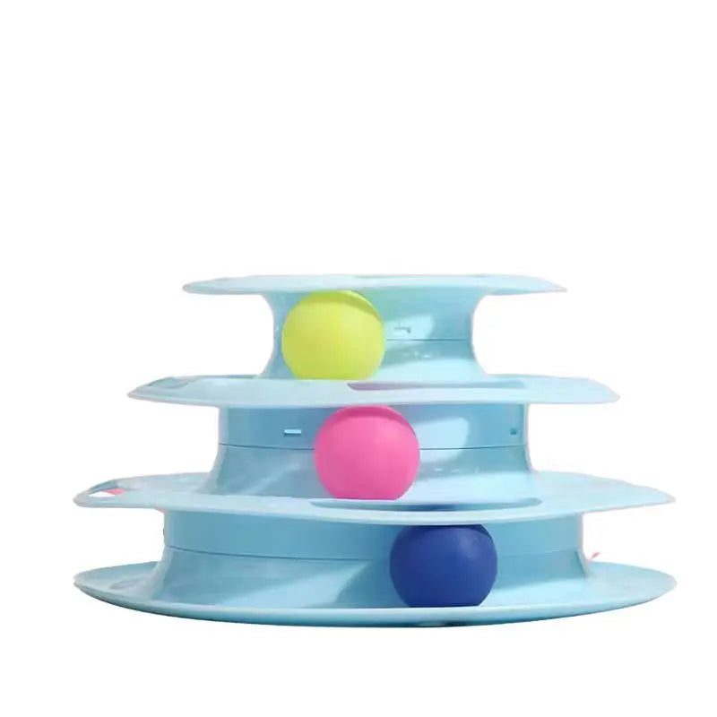 3-Level Interactive Plastic Cat Toy Pet Training Roller Amusement Plate Balls Puzzle Mental Physical Exercise Sustainable