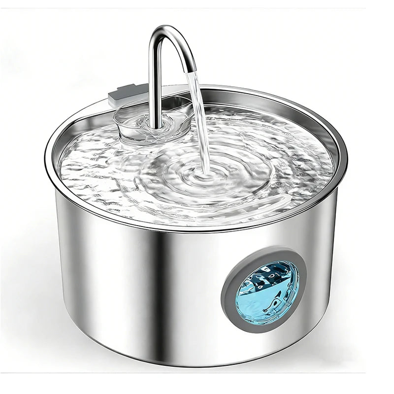 Cat Water Fountain Stainless Steel 108oz/3.2L Automatic Pet Water Fountain for Cats/Dogs Indoor Metal Cat Fountains for Drinking