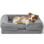 Customized LOGO Orthopedic Dog Bed for Medium Dogs Waterproof Sofa Bed Foam Pet Couch Removable Washable Cover Waterproof Lining