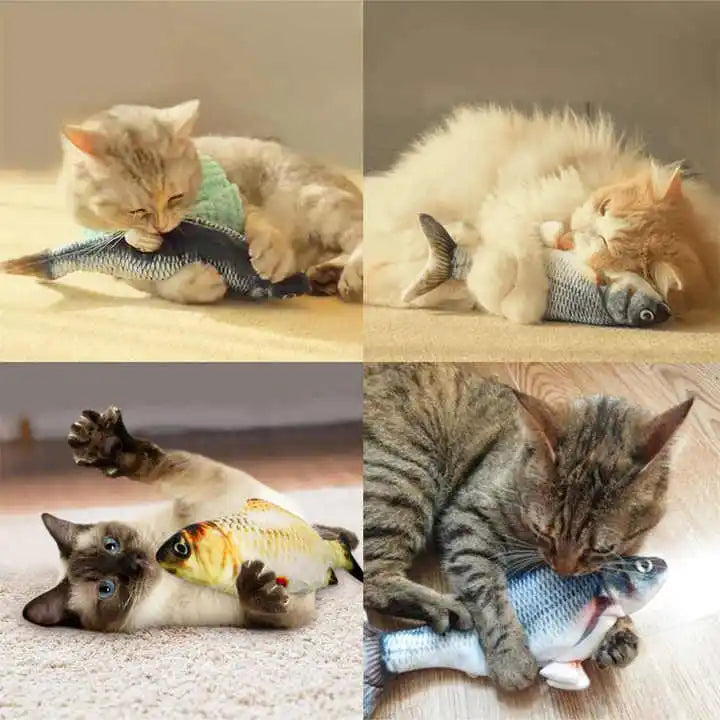 Electric Pet Dancing Fish Cat Toy Fish USB Charging Toy Cat Interactive Floppy Flopping Cat Kicker Catnip Toys
