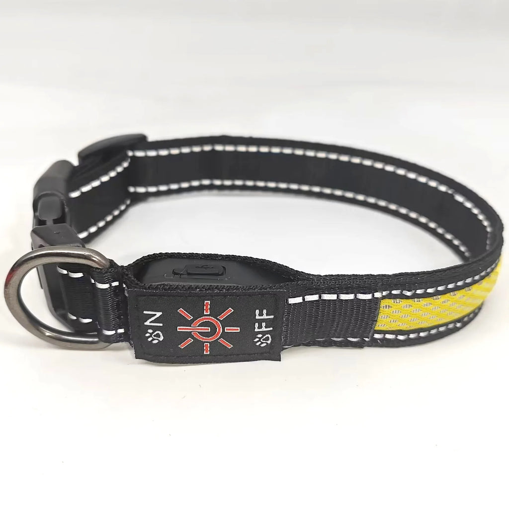 Waterproof LED Dog Collar Rechargeable Dog Light up Collar Keep Pet Safe at Night Walks Adjustable for Small Medium Large Dogs