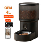 Whosale 4L Automatic Cat Feeder with Camera Pet Food Dispenser Smart Voice Recorder APP Control with Stainless Steel Bowl