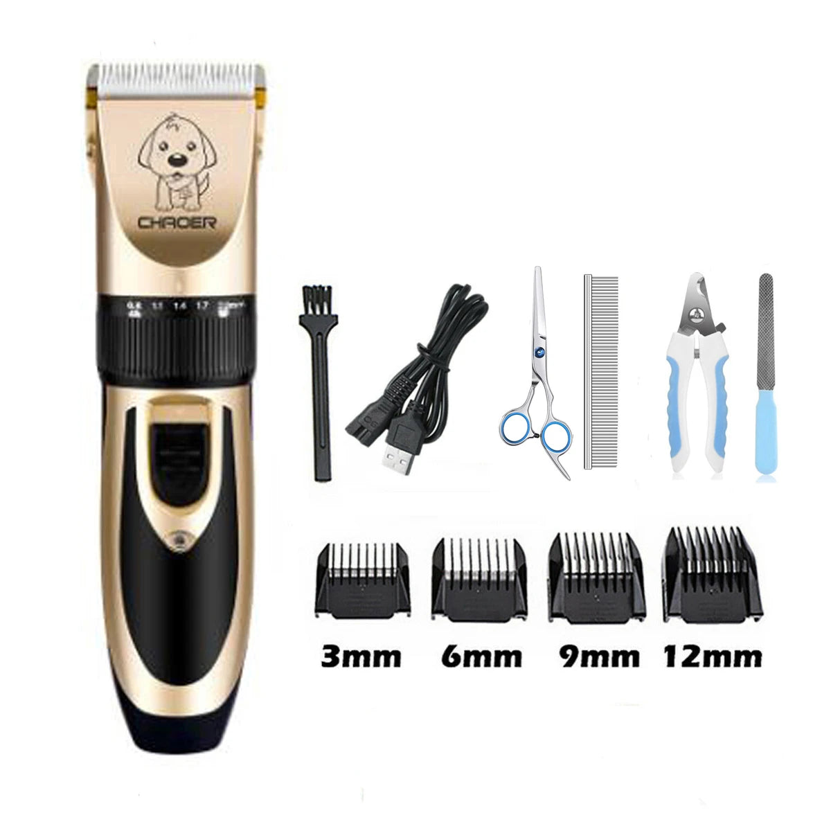 Pet Dog Hair Trimmer Electrical Cat Hair Cut Remover Cutter Grooming Tool Rechargeable Low-noise Pets Animal Haircut Machine