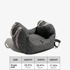 Portable Small Pet Car Seat Pet Booster Seat Dog Bed Travel Safety Car Carrier with Side Pocket Storage Removable Washable