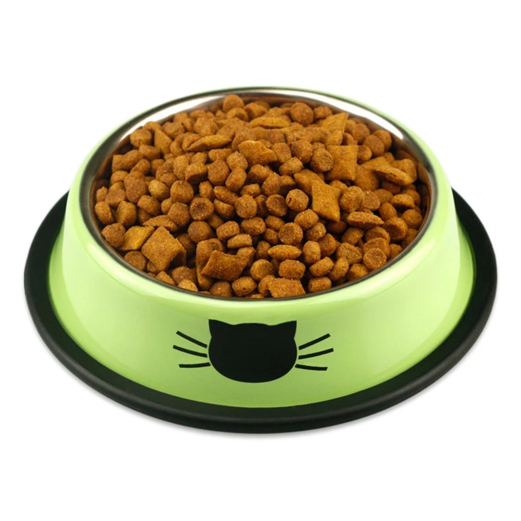 Stainless Steel Cat Bowls Pet Steel Bowl Set Food Water Bowl for Dogs and Cats Anti-skid Feeder Supplies for Small Dogs Cats