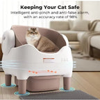 Automatic Cat Litter Box Large Space Smart Tray Self-cleaning Cats Litter Tray Open-top Odor Eliminator APP Control Cat Toilet