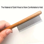 Professional Pet Grooming Brush Gentle Slicker Softwood Hair Remover Durable Wooden Handle Safe Portable Fluffy Coat Care Tool