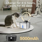 5L 5000mAh Battery Cat Water Fountain Automatic Sensor Stainless Steel Cat Dog Water Fountain Multiple Pet Drinking Bowls