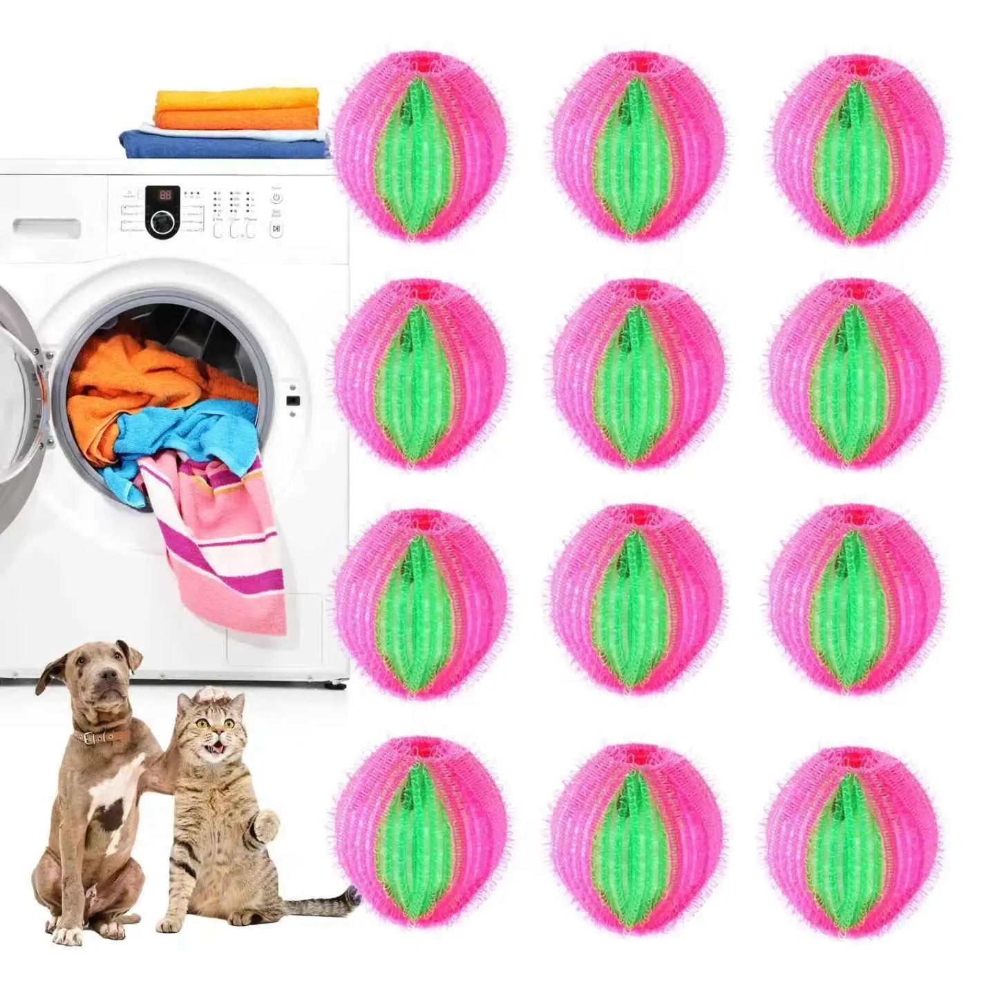 12 PCS Pet Hair Remover for Laundry Reusable Pet Hair Trap for Dog and Cat Hair Effectively Suitable for Washing Machines