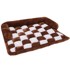 Plaid Print Pet Couch Covers Dog Couch Cover Sofa Cover Cream Square Plaid Cozy Dog Mat Furniture Protector for Sofa Dog Blanket