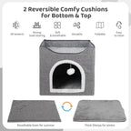 Foldable Cat House Indoor Large Cat Cave with Scratching Board & Fluffy Ball Pet Houses & Furniture Pet Bed Cat Products