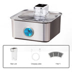 2026 New 7L/236oz Wireless Cat Water Fountain Sensor Stainless Steel Ultra Quiet Dog Water Fountain with Non-slip Mat OEM ODM