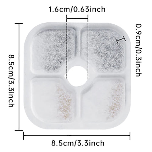12pcs Pet Water Drinking Fountain Replacement Filters for Pixi Dog Water Dispenser Cat Fountain Activated Carbon Filters