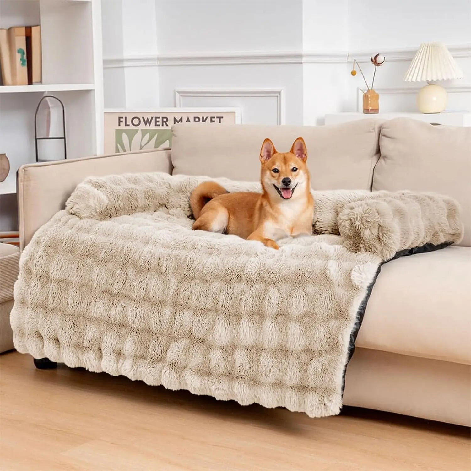 Eco-Friendly Calming Dog Bed Mat for Sofa Protector Removable Washable Cover Anti-Slip Summer Use Large/Medium/Small Dogs & Cats