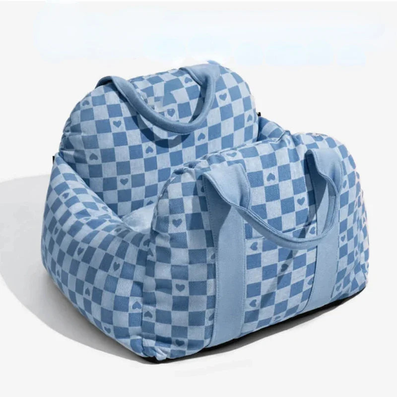 Custom Portable Dog Car Seat Nonslip Dog Carriers Safe Travel Kennel Bed for Small Dog Beds