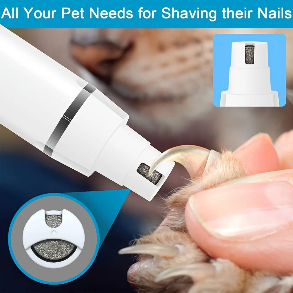 Electric Pet Nail Grinder USB Rechargeable Pet Grooming Nail Grinder Suitable for Cats and Dogs Quiet Gentle Pet Grooming Tool