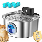 108oz/3.2L Wireless Cat Water Fountain Stainless Steel OEM 4000mah Battery Operated Automatic Pet Water Dispenser 2 1 Portable
