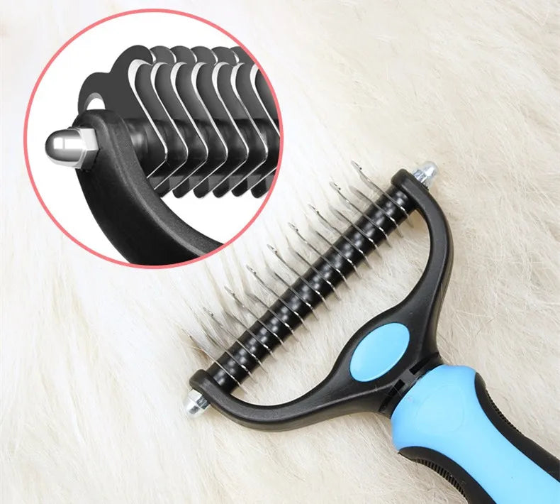 Pet Hair Remover Comb for Cats 2-Sides Dematting Tool for Dogs Cat Pets Grooming Brush Cat Hair Remover Brush 17 Gears Dog Brush