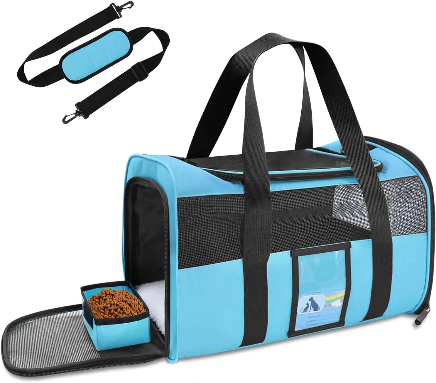 Pet Carrier Airline Approved Cat Carriers for Medium Cats Small Kitty with Soft Mat Foldable Pet Carrier Bag Cat Products
