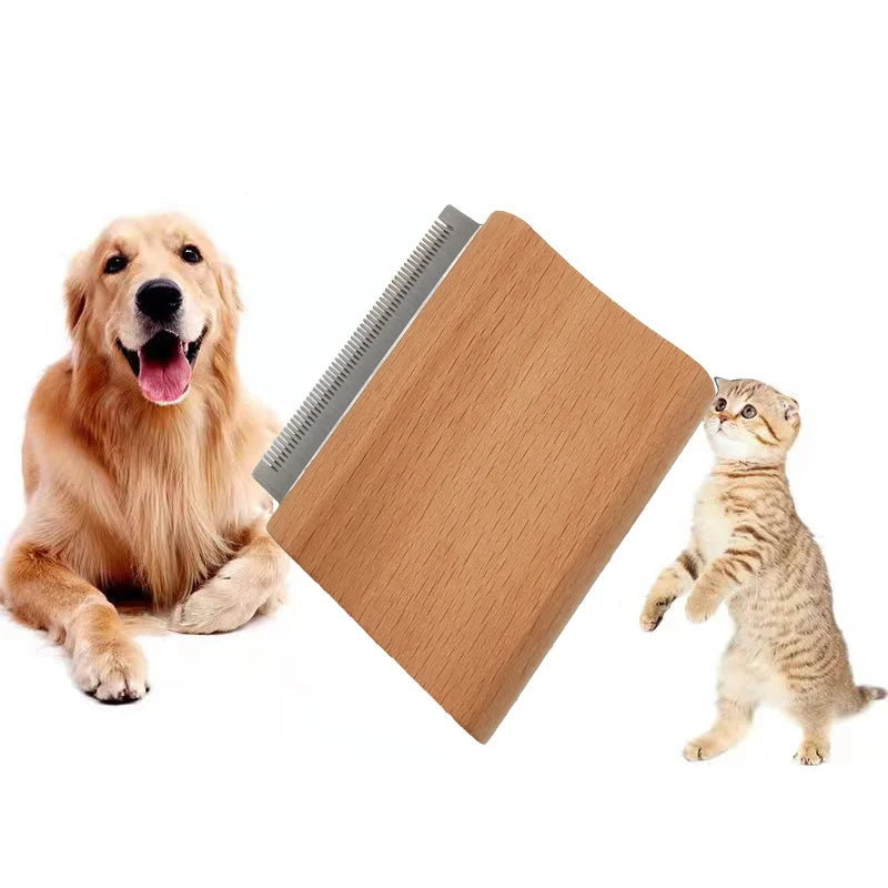 Professional Stainless Steel & Wood Eco-Friendly Dog & Horse Grooming Deshedding Brush Ergonomic Design Pet Hair Removal Comb