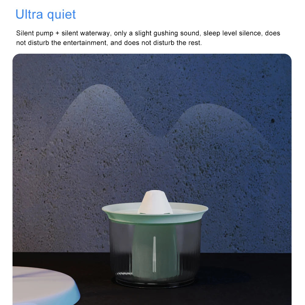 Ultra Quiet 2.2L Petree Cat Fountain Automatic Dog Cat Water Dispenser with No Cotton Filter PP Material Drinking Water Fountain