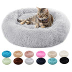 40CM Round Cat Beds House Soft Long Plush Pet Dog Bed for Dogs Basket Pet Products Cushion Cat Bed Cat Mat Animals Sleeping Sofa