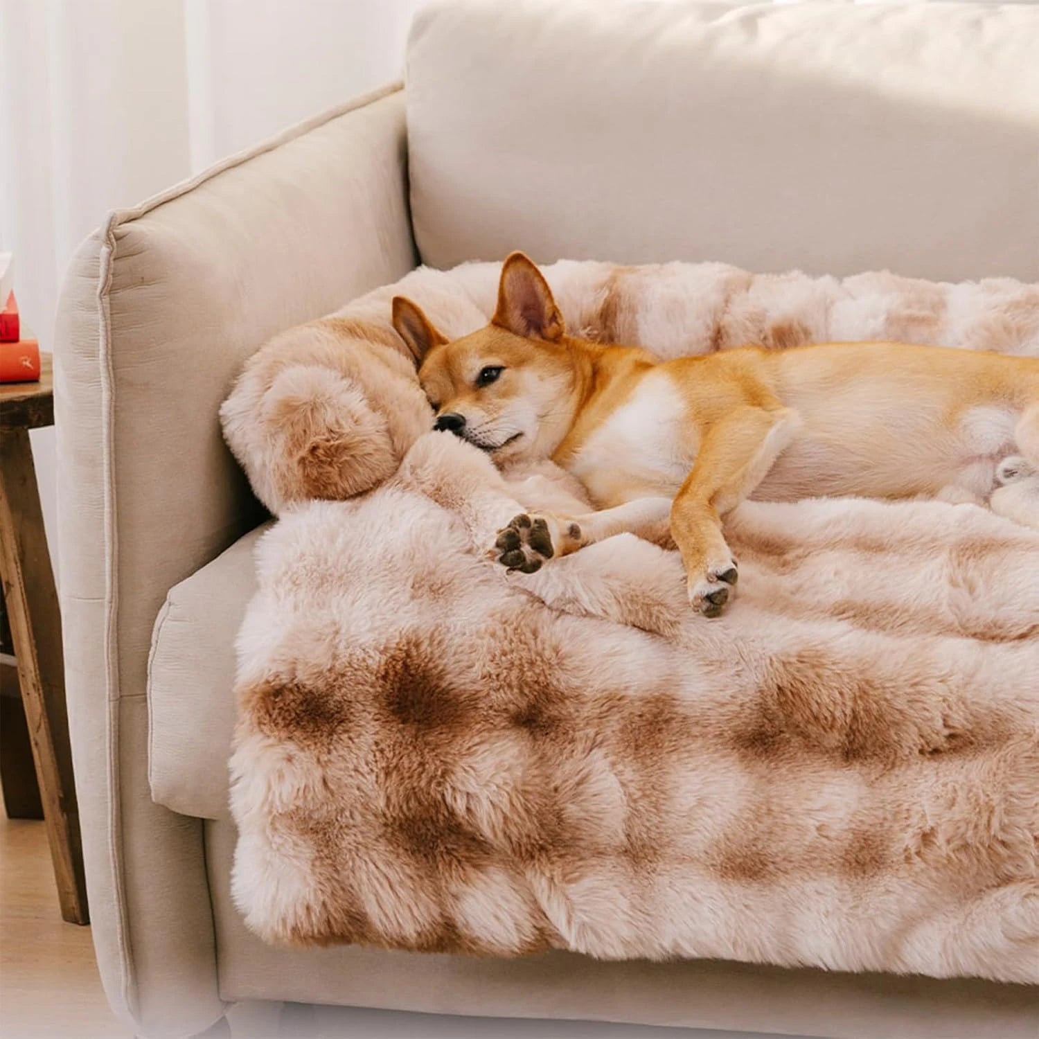 Eco-Friendly Calming Dog Bed Mat for Sofa Protector Removable Washable Cover Anti-Slip Summer Use Large/Medium/Small Dogs & Cats
