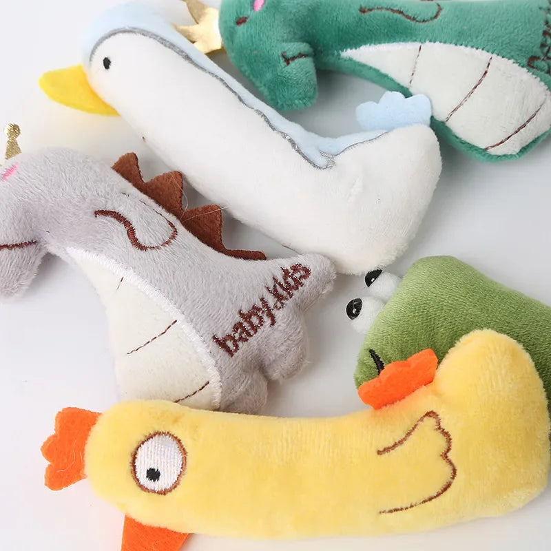 Cute Animal Catnip Toy for Pet Training Plush Puppy Bite-Resistant Chew Toy for Cat Cleaning Pet Supplies