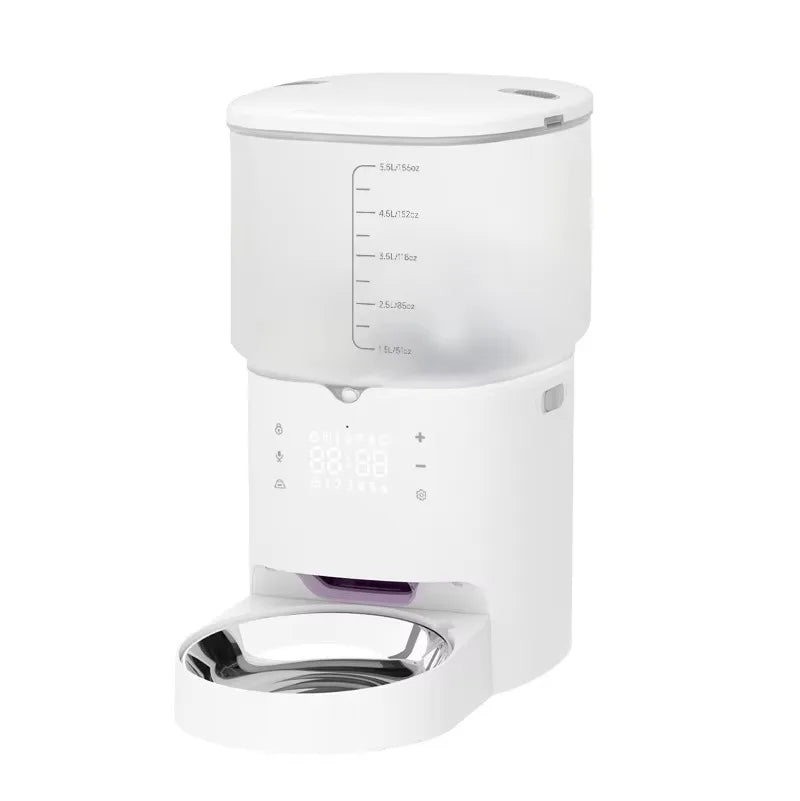 2026 New 3L/6L OEM Automatic Cat Feeder with Dual Bowls TUYA APP Smart Pet Feeder Stainless Steel Dog Bowls Wholesale