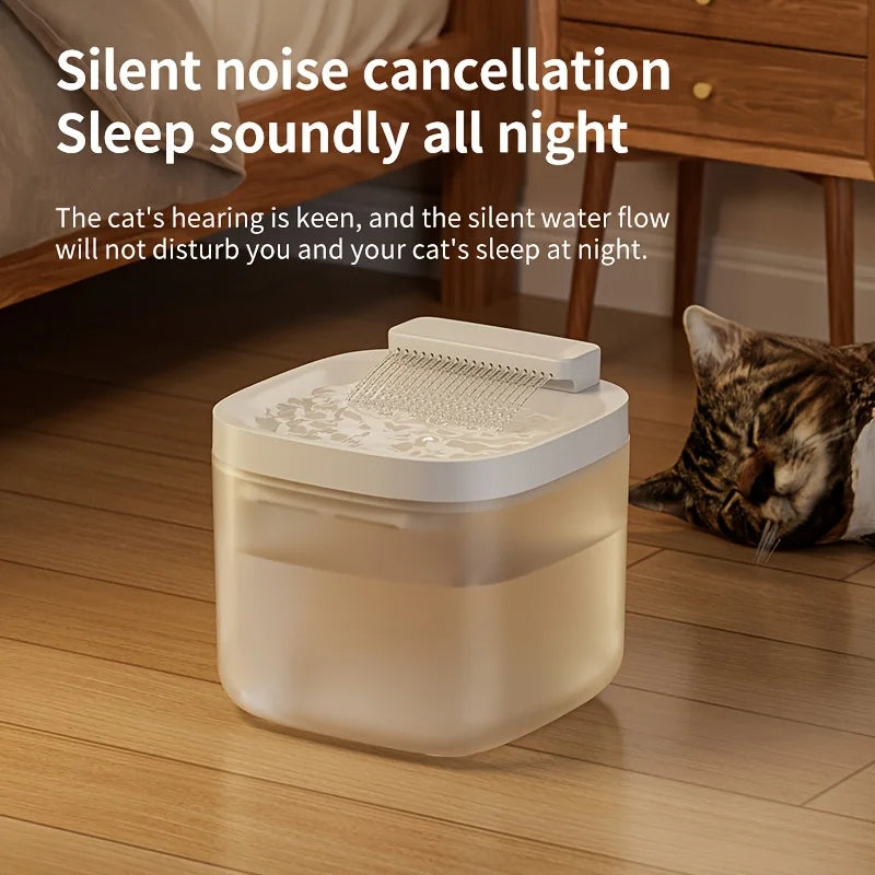 3L/101.45oz Smart Cat Water Fountain USB Powered Operating Voltage Quiet Operation Automatic Recirculating System for Cats