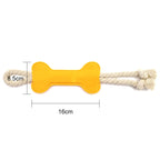 Puppy Dog Chew Toy Bone Shape Felt Material Tearing Rope Knot Interactive Teeth Cleaning and Pet Training Tool