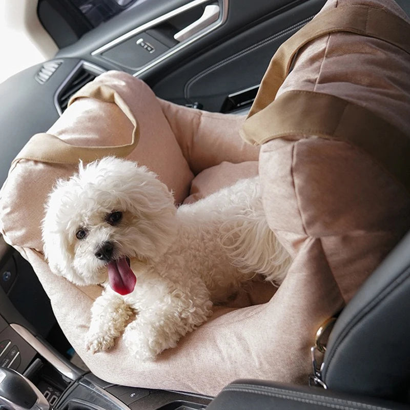 Portable Car Seat for Dogs Solid Pattern Pet Booster Seat with Safety Belt Washable Puppy Car Products Travel Dog Carrier