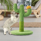 Cat Scratcher Post Sisal Rope Post Cactus Shape Cat Tree for Scratching Cat Tower With Plush Ball Toy Climb Tool