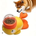 Interactive Toys Duck Shaped Cartoon Dog Food Dispenser Toy Manual Press Feeder for Small Medium Dogs Plastic Puzzle Toy for Dog