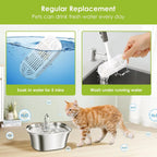 3 Pack Replacement Filters for Stainless Steel Cat Water Fountain Filters Fountain with Water Level Window Carbon Filters