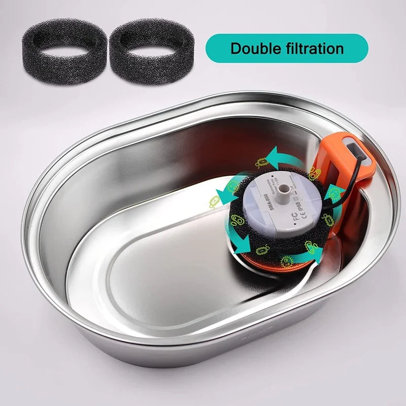 4Pack Pet Replacement Sponges for 67oz/2L Flow Pet Water Fountain Stainless Steel Cat Water Fountain Filters Automatic