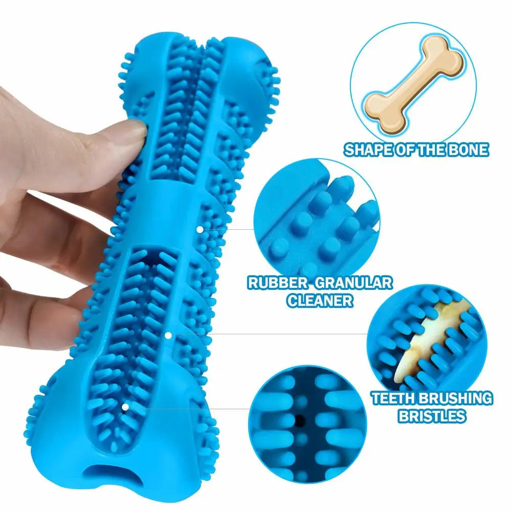 Dog Chew Toy Toothbrush Rubber Puppy Dog Molar Tooth Stick Pet Toys Teeth Cleaning Nontoxic Natural Dental Care for S/M Size Dog