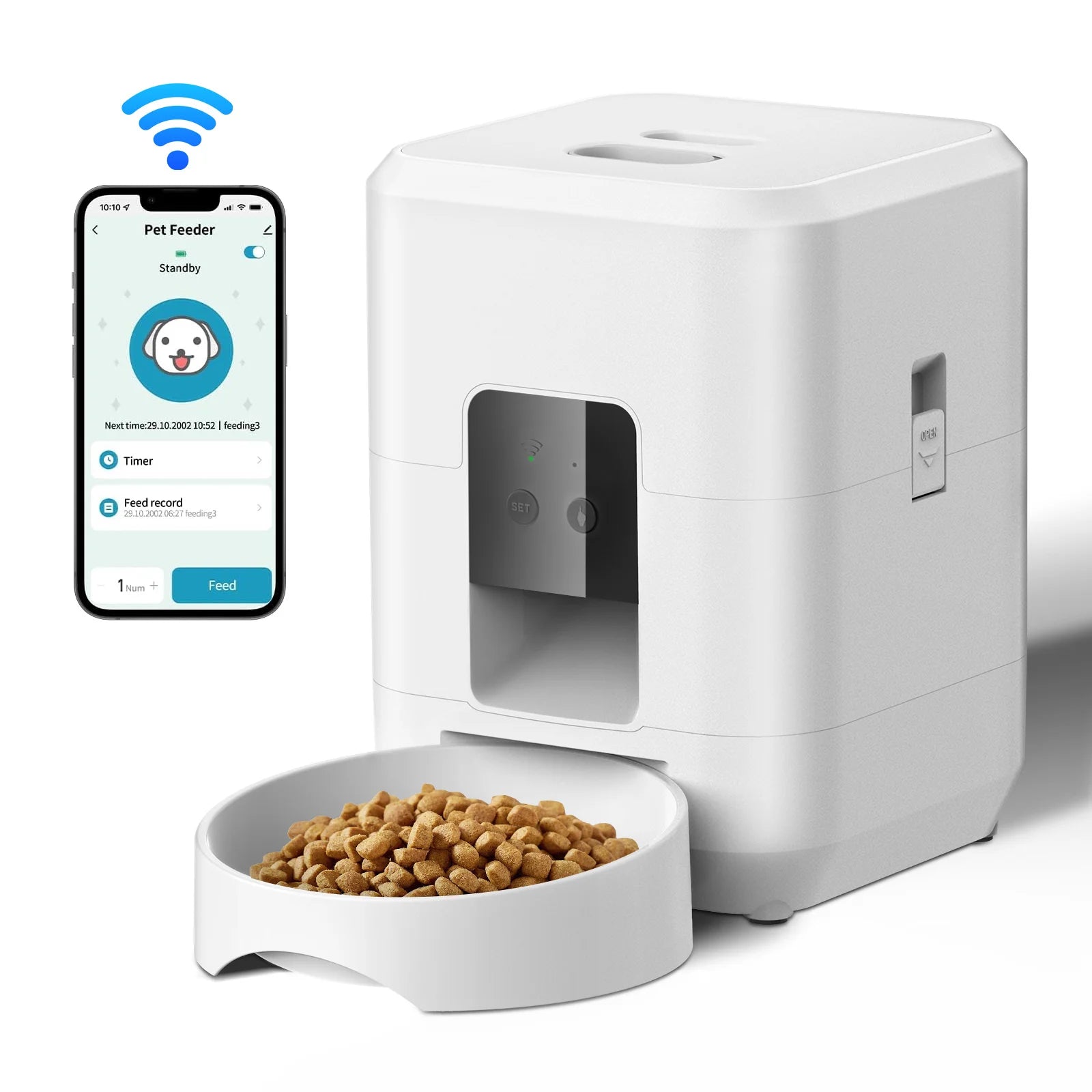 2L Smart Cat Feeder Automatic Dog Feeder Dog Dry Food Dispenser Timed Quantitative APP Control Automatic Cat Feeder Pet Dog Bowl