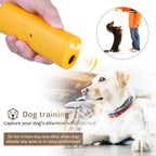 Ultrasonic Dog Repeller and Trainer Device with LED Light 3 in 1 Anti Barking Stop Bark Handheld Dog Training Device No Battery