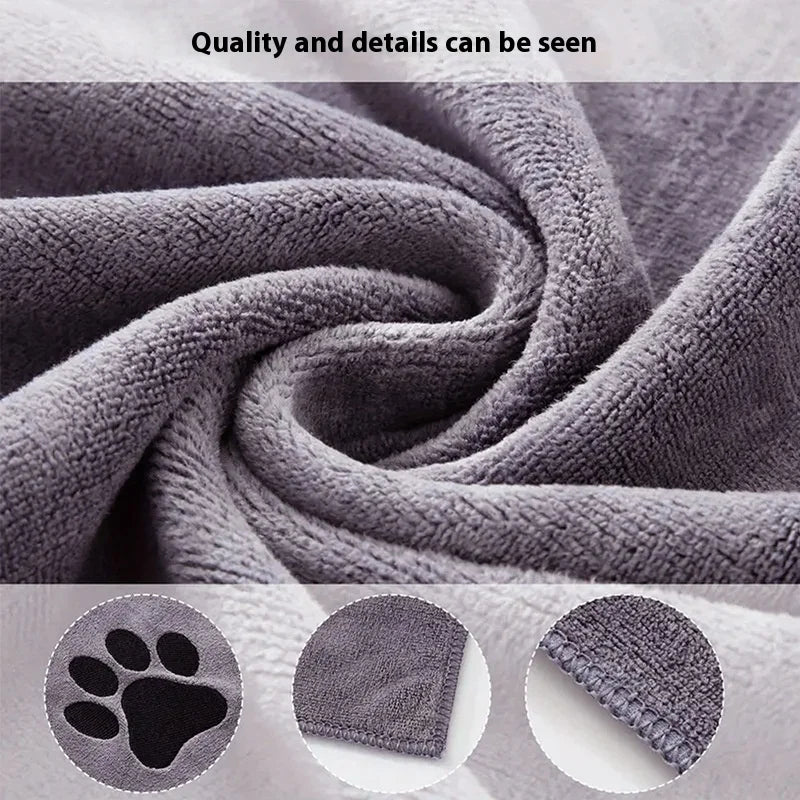 Pet Bathrobe Quick-drying Absorbent Towel for Dogs and Cats Cleaning Bath Towel Dog Accessories